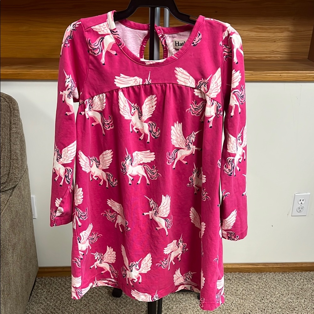 ⭐️3/$20 Hatley Fuchsia Dress with unicorn Design